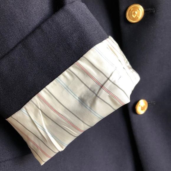 RALPH LAUREN NAVY BLUE BLAZER 100% WOOL - Picture 7 of 8